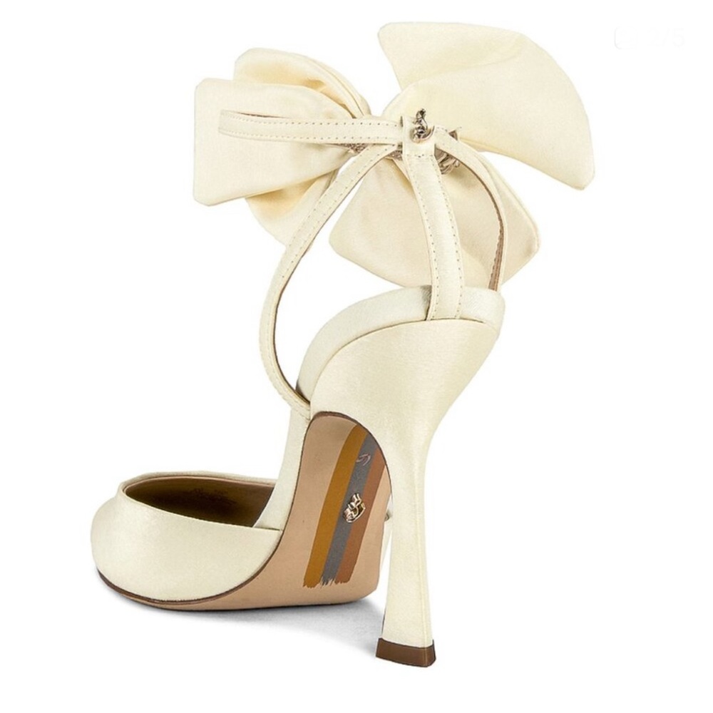 NWT Sam Edelman Halie Ivory Heels with Oversized Bow size 7.5, 8 and 8.5. - Picture 4 of 5
